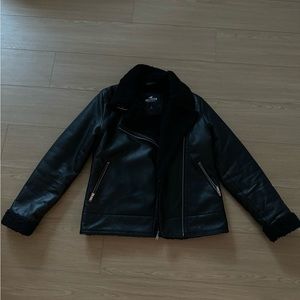 Hollister Black Leather Coat